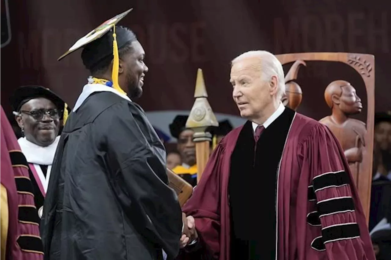 Biden tells Morehouse graduates that he hears their voices of protest