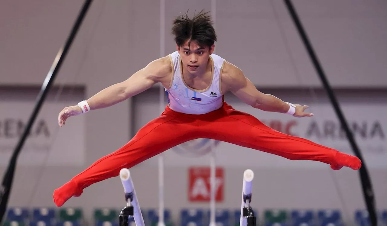 Carlos Yulo rules vault, parallel bars to wrap up Asian championships with 4 golds