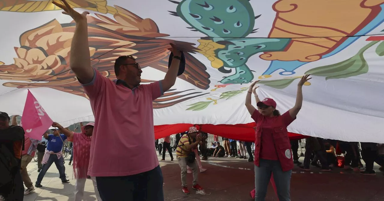 Tens of thousands protest against Mexico's president in the main square of Mexico City