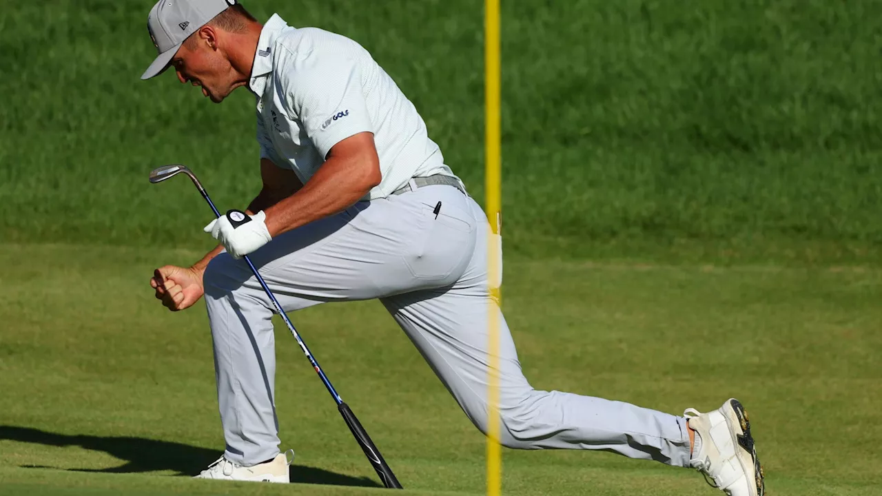 – Bryson DeChambeau stares down cameraman after huge lunging fist pump as LIV Golf superstar eye...