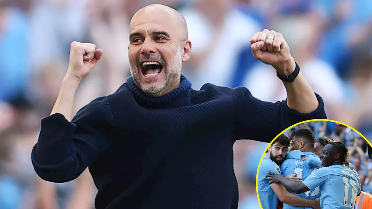 Pep Guardiola surpasses Sir Alex Ferguson and Man United as Man City win historic fourth consecutive...