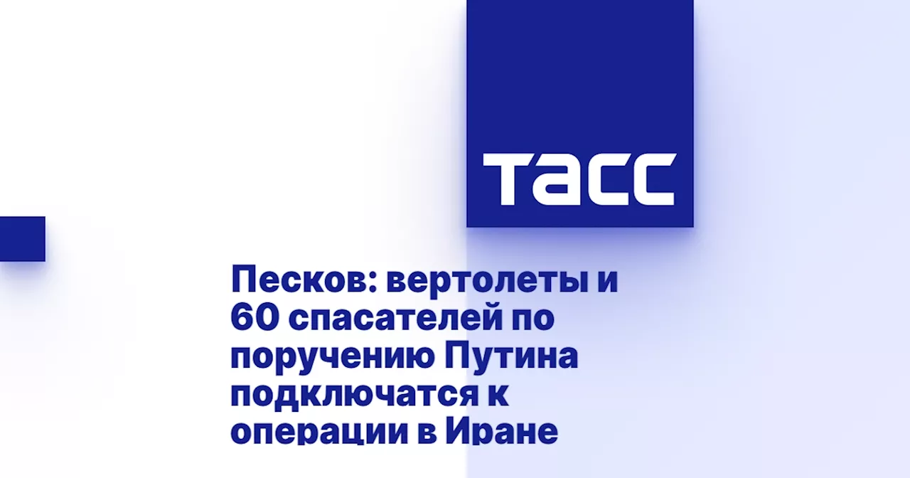 Песков: вертолеты и 60 спасателей по поручению Путина подключатся к операции в Иране