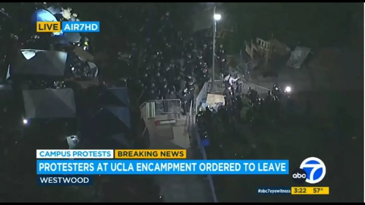 LIVE: Police move in on pro-Palestinian encampment at UCLA; individuals being detained