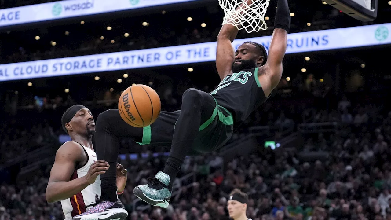 Celtics advance to East semifinals, beating short-handed Heat 118-84 in Game 5