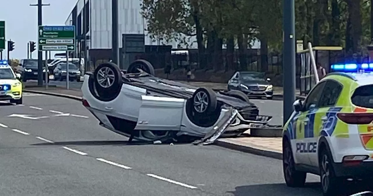 Live updates after crash and car fire on Edge Lane