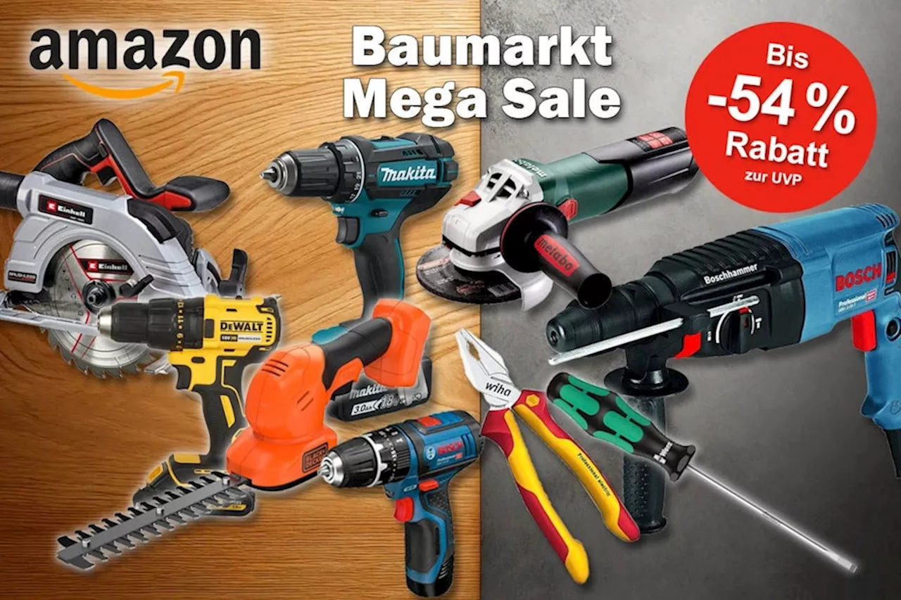 Baumarkt- und Heimwerker-Sale bei Amazon mit Mega Rabatten bis 54% auf Makita, Bosch, Einhell, DeWalt, Metabo