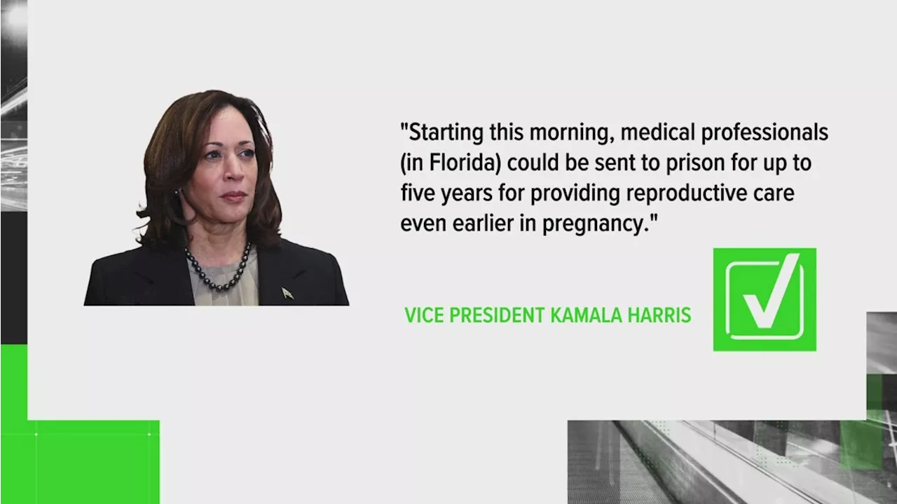 Verifying claims VP Kamala Harris made about abortion, Trump during visit to Jacksonville