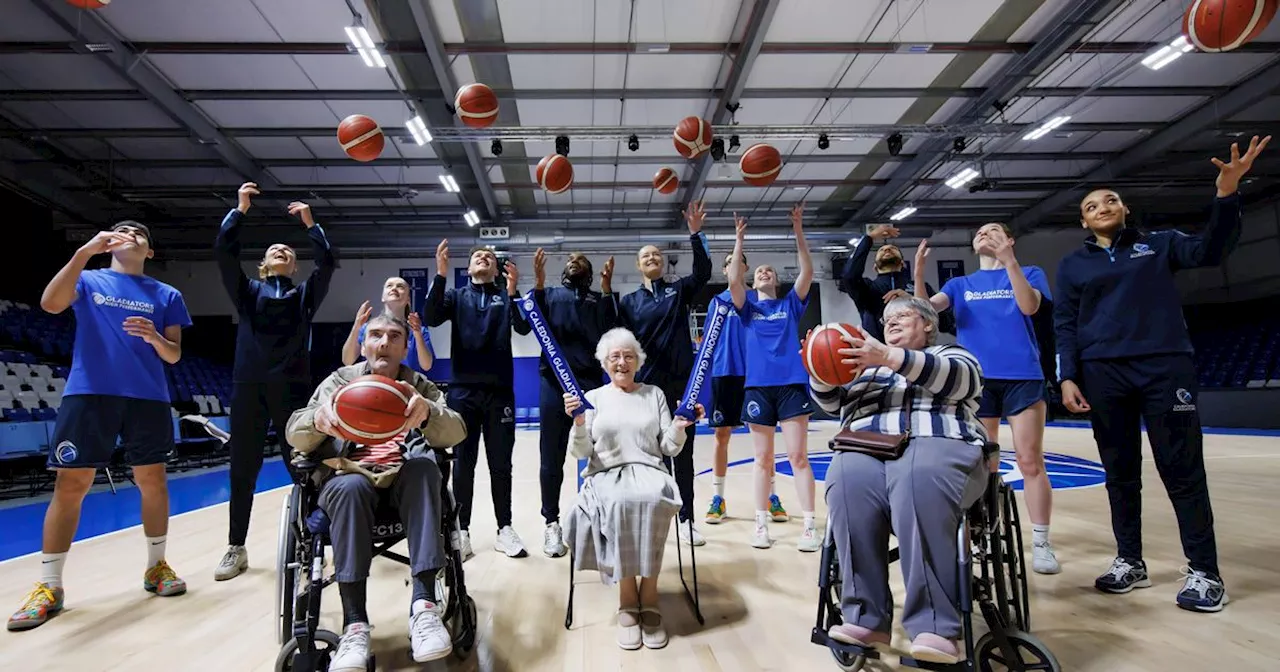 Young at heart Glasgow care home residents take on Scotland's basketball team