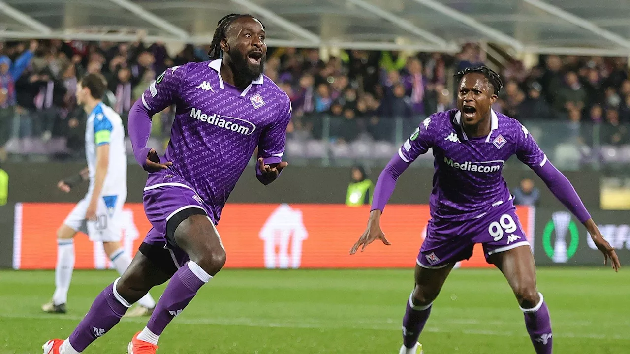 Fiorentina-Club Brugge 3-2, cronaca, tabellino e voti: decide Nzola nel recupero