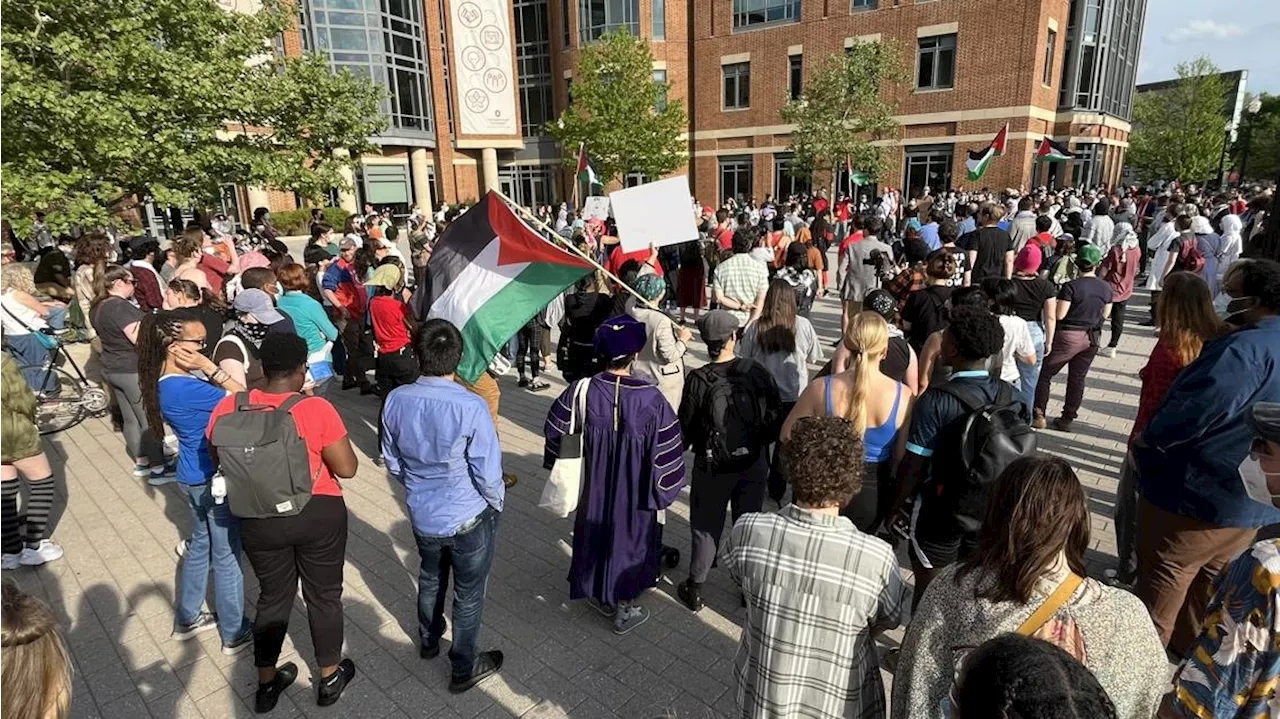 Hundreds disperse peacefully after Israel-Hamas war protest at Ohio State Wednesday evening