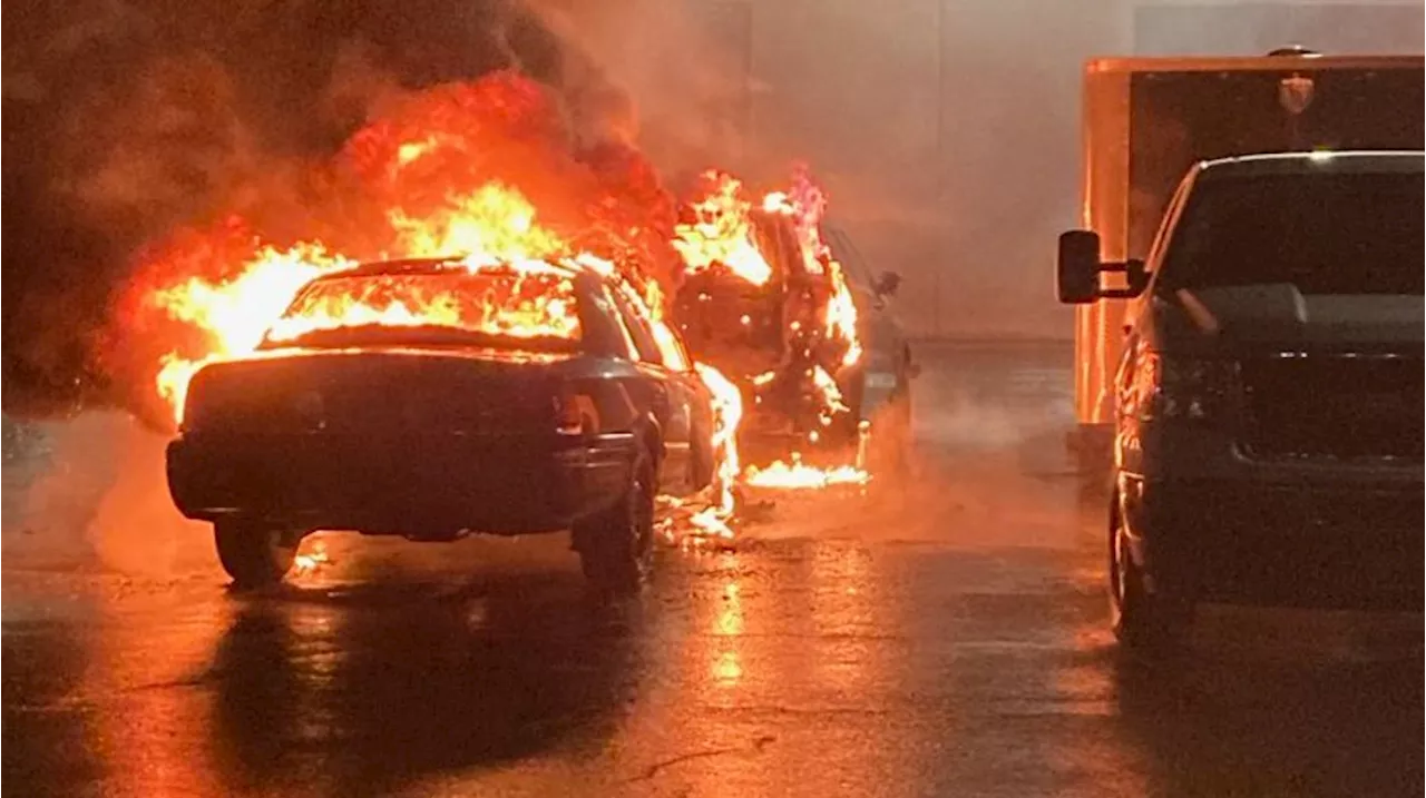 Arson suspected as 15 Portland police vehicles burn in fire on May Day