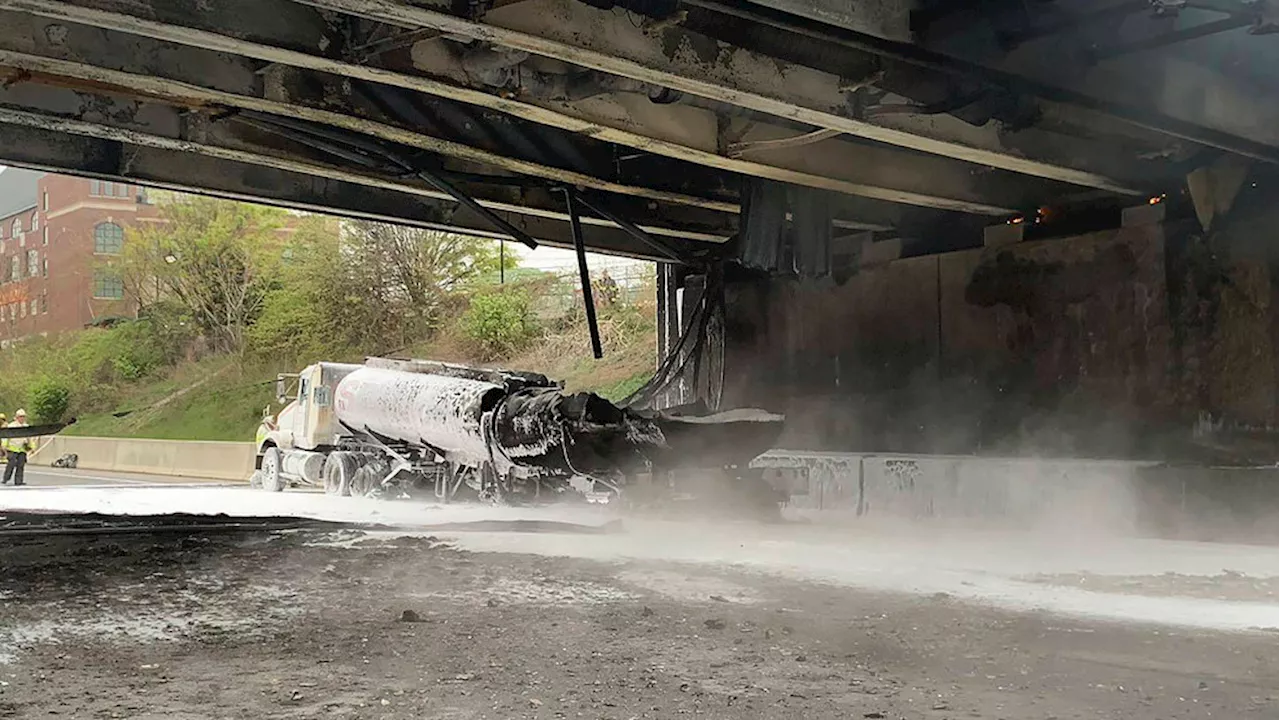 Critical New England-New York route closed after fiery tanker crash damages I-95 bridge