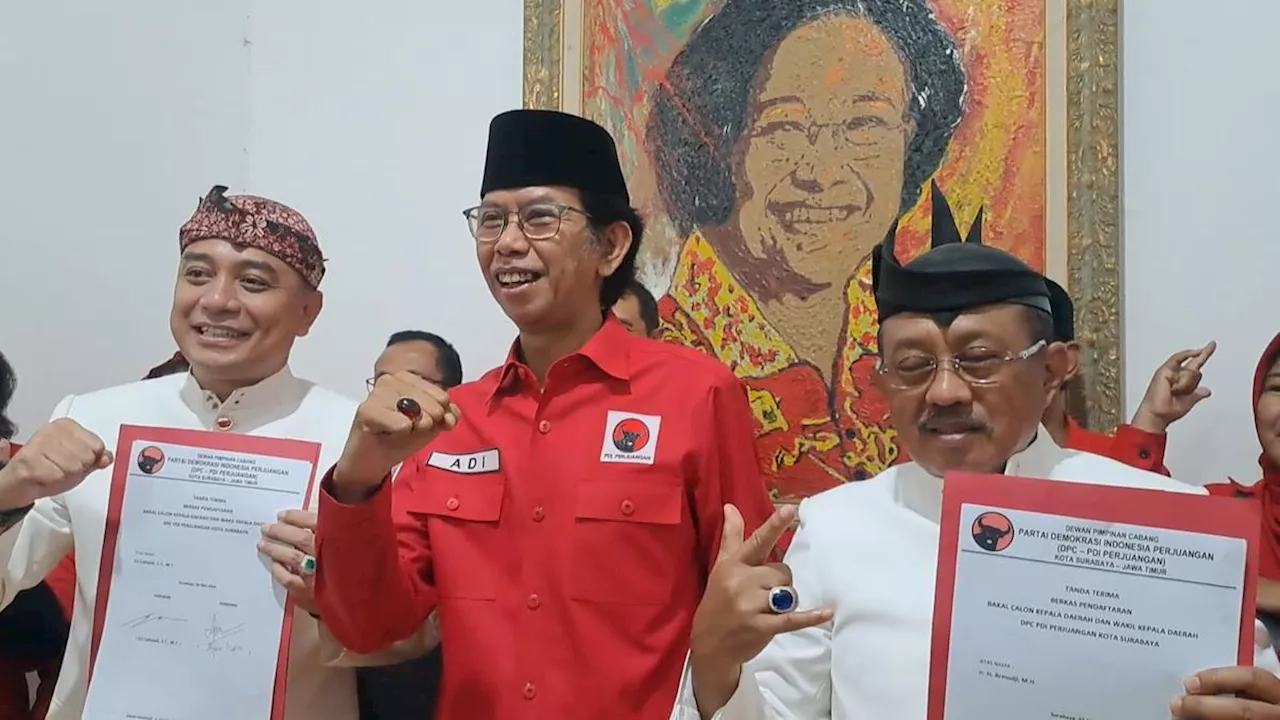 Eri Cahyadi dan Armuji Kembali Duet di Pilkada Surabaya 2024, Resmi Daftar ke PDIP