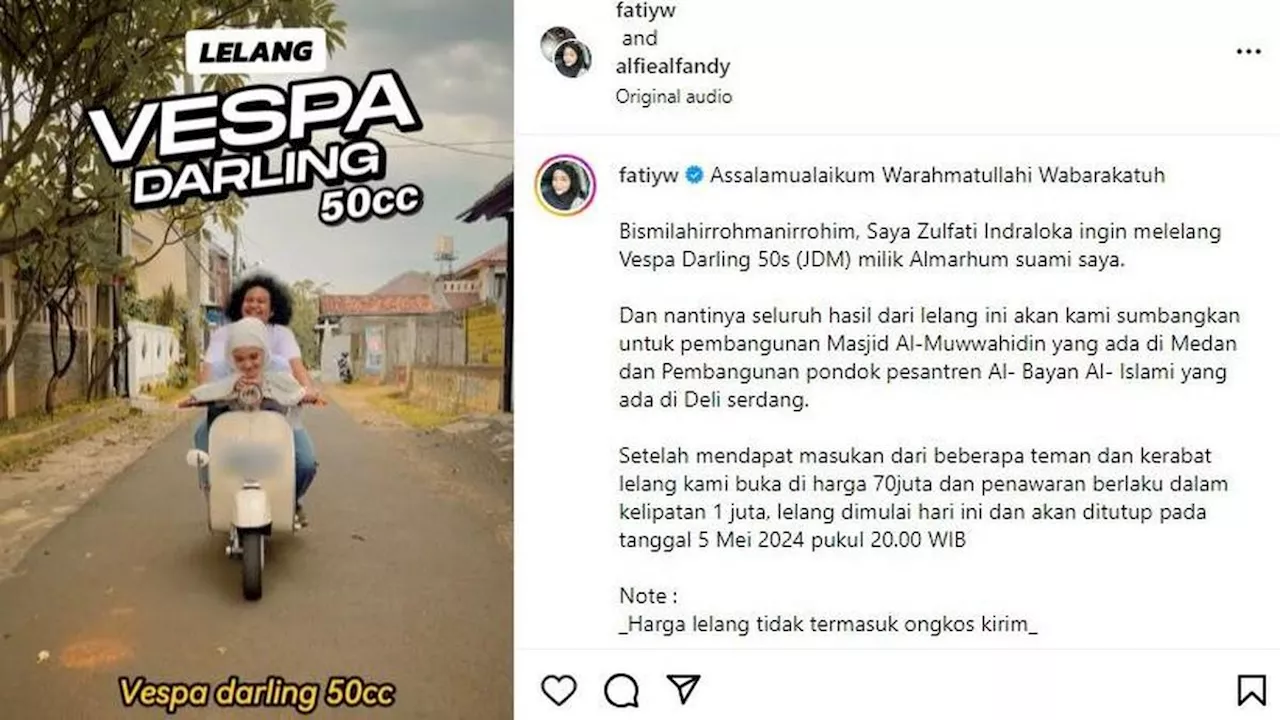 Vespa Klasik Milik Alm Babe Cabita Dilelang, Hasilnya untuk Bangun Masjid dan Pesantren