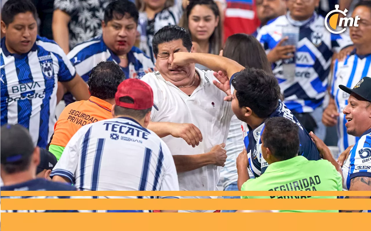 Aficionados del Monterrey pelearon en las tribunas del Gigante de Acero