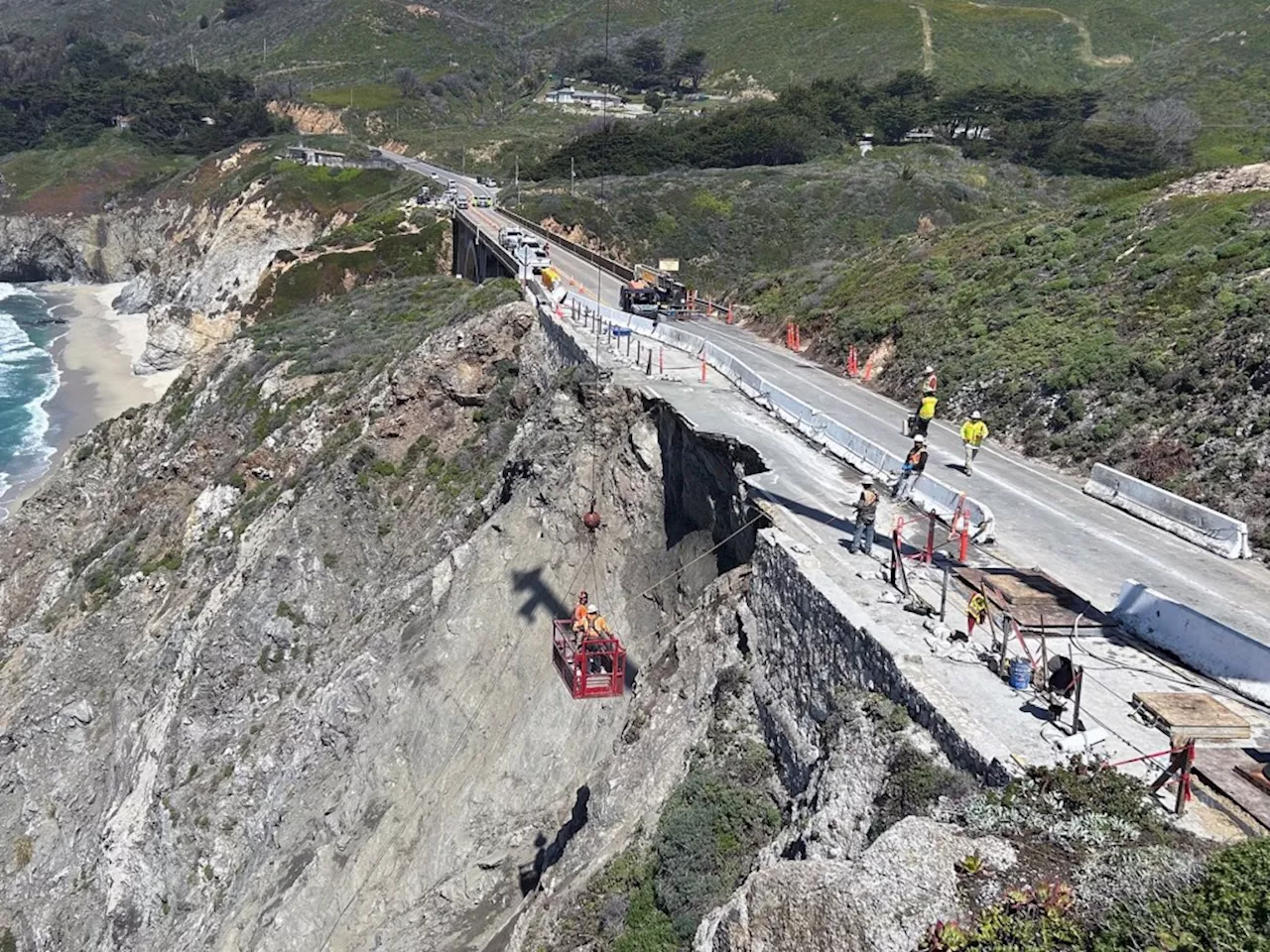 Highway 1 repair work near Big Sur hampered by winds