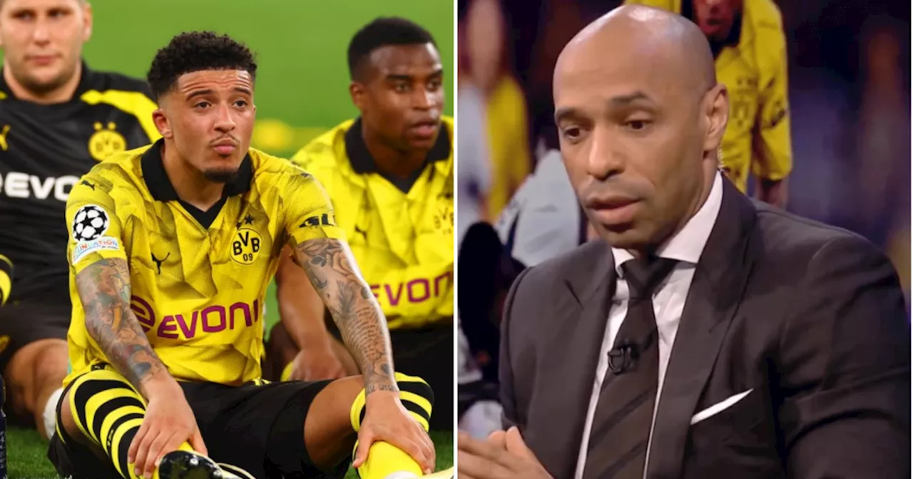 Jadon Sancho receives touching Thierry Henry message after Borussia Dortmund beat PSG