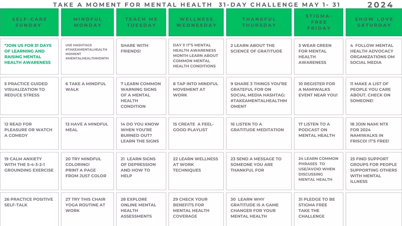 Challenge yourself to learn more about mental health with this 31-day activity guide