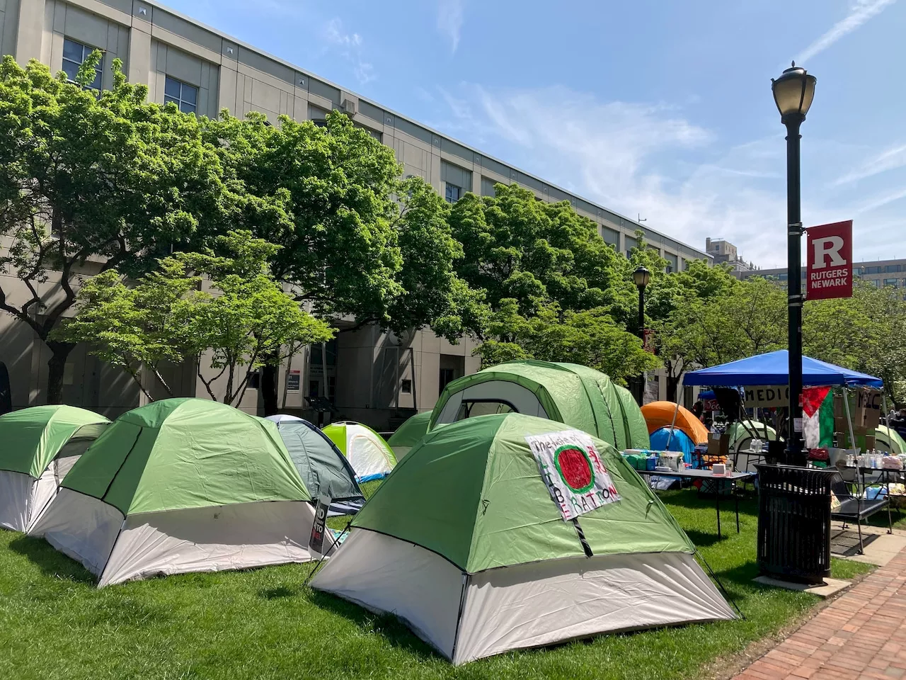 Rutgers-Newark students set up pro-Palestinian encampment