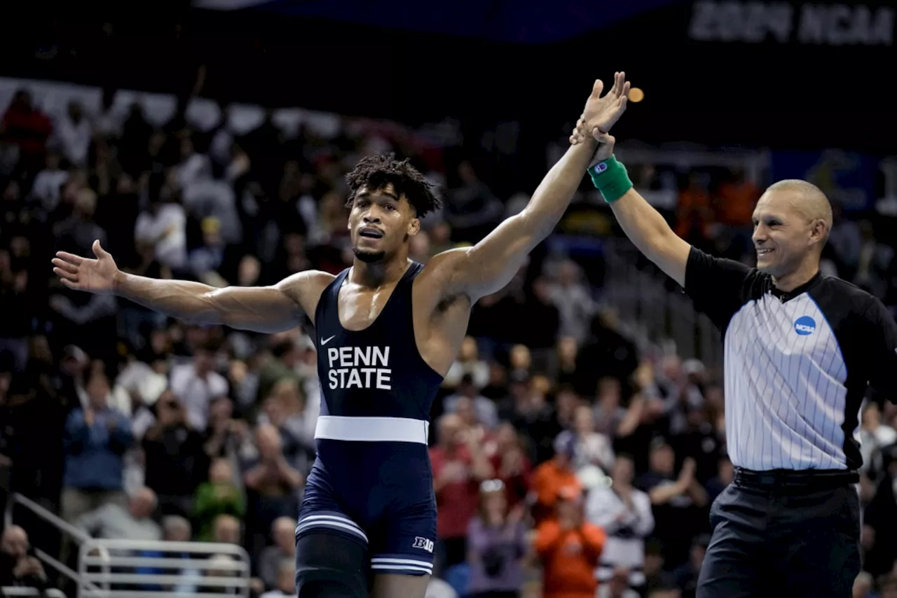 Carter Starocci says he’ll be back at Penn State for a shot at a record-setting 5th NCAA wrestling title