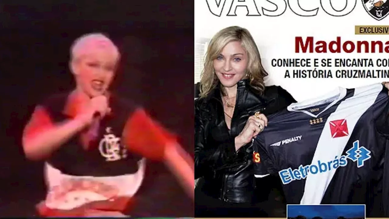 Madonna já vestiu camisa do Flamengo e foi capa de revista do Vasco