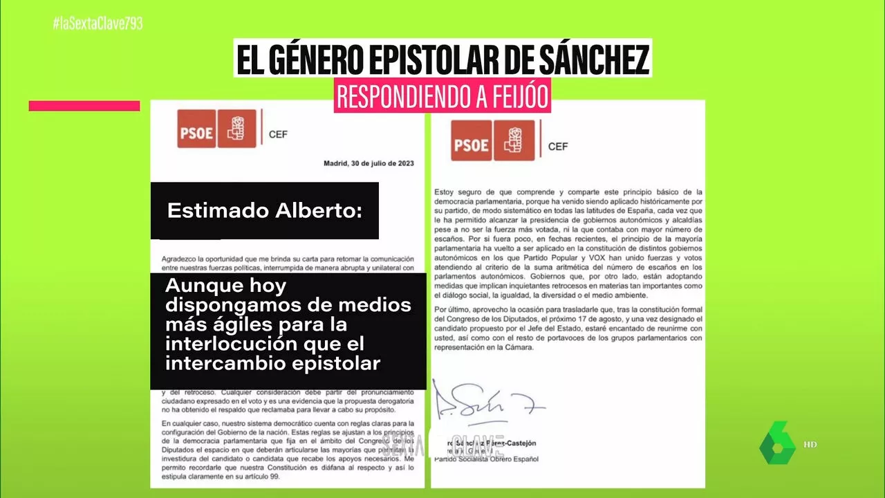 La pasión de Sánchez por el género epistolar no es nueva: ¿en qué casos excepcionales prefirió usar cartas?