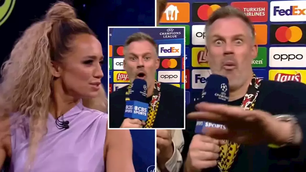 Jamie Carragher cut off by Kate Abdo in chaotic end to CBS Sports broadcast