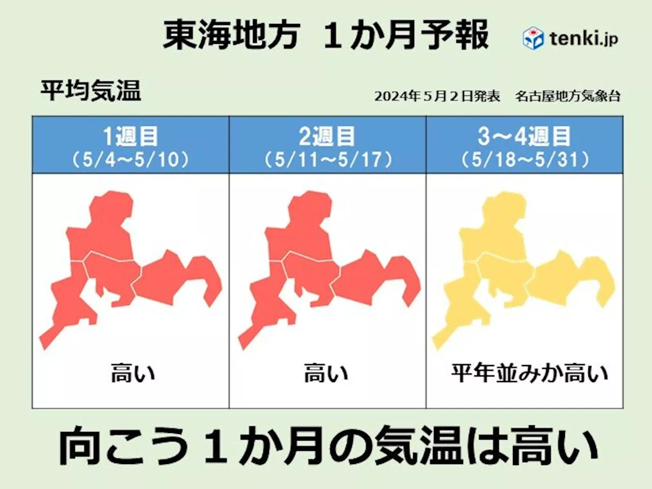 東海地方 記録的な暖かさとなった4月 GWも暑さに注意 この先も高温傾向が続く(気象予報士 竹下 のぞみ 2024年05月02日)