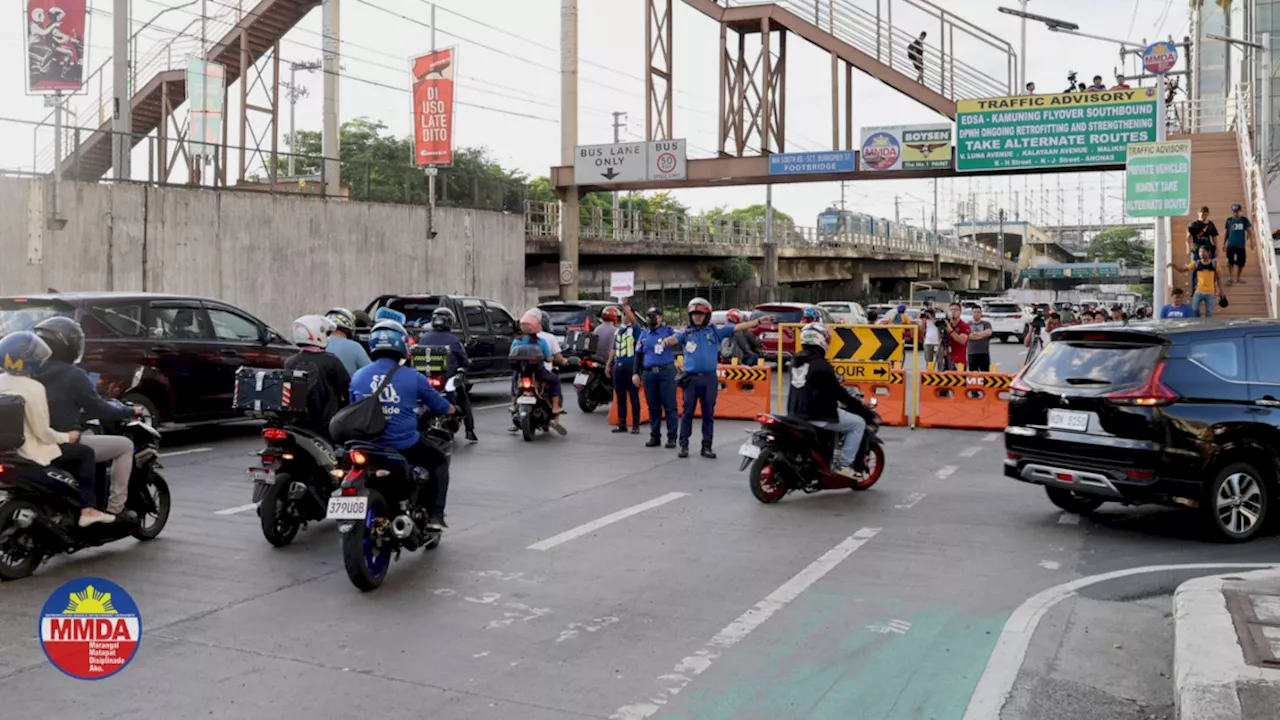 MMDA: Motorcycles no longer allowed on EDSA-Kamuning service road southbound starting May 3