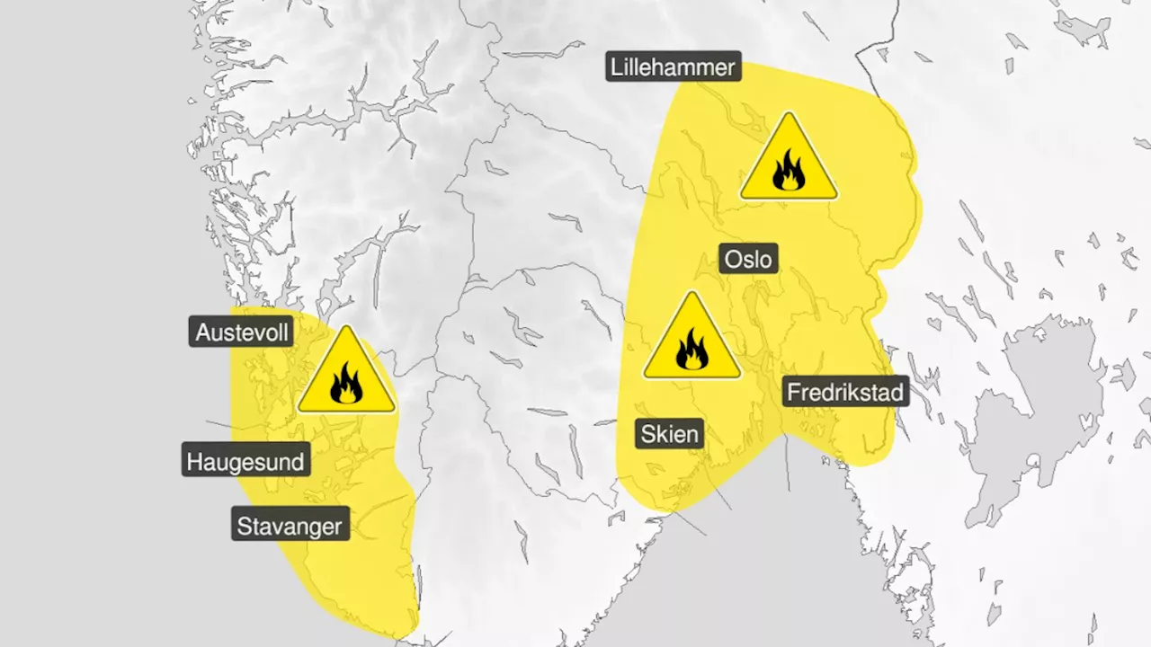 Advarer: Gult farevarsel for gress- og lyngbrann
