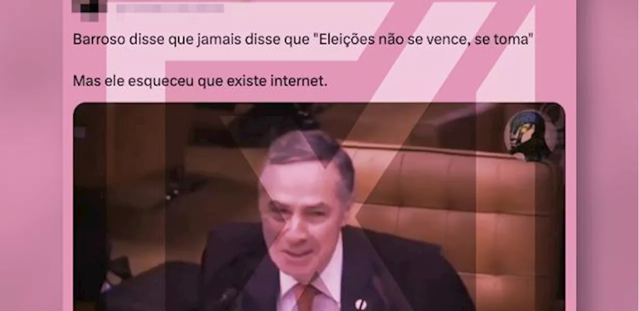 Barroso reproduzia relato de senador quando falou sobre eleição em Roraima