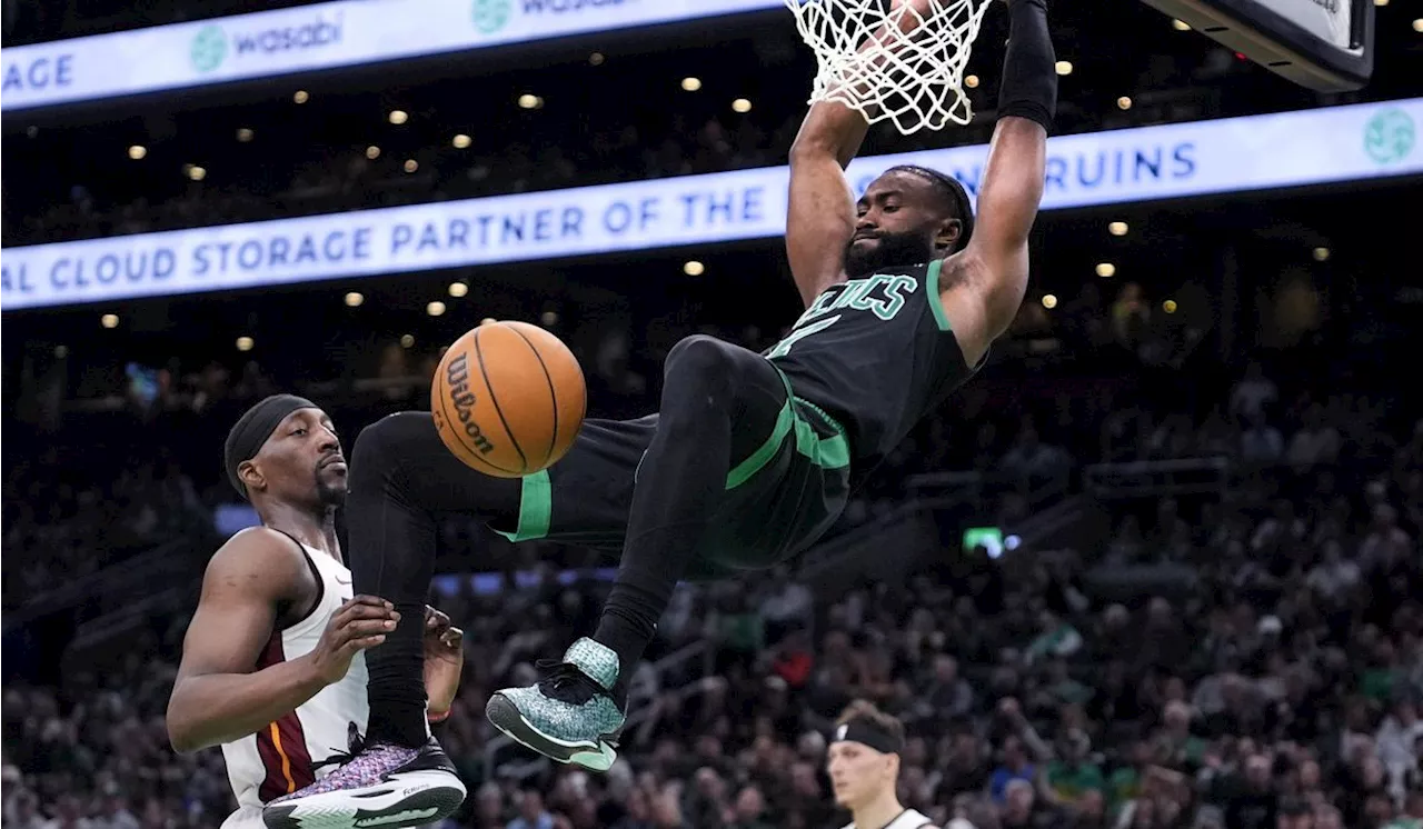 Celtics advance to East semifinals, beating short-handed Heat 118-84 in Game 5