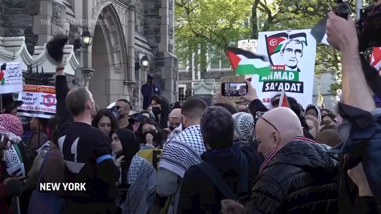 Pro-Palestinian protesters in New York City decry police, university responses