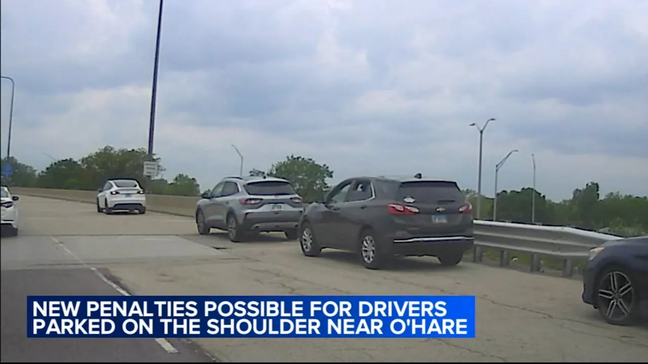 Drivers caught parking on shoulder near O'Hare airport could soon face $100 fines, traffic cameras