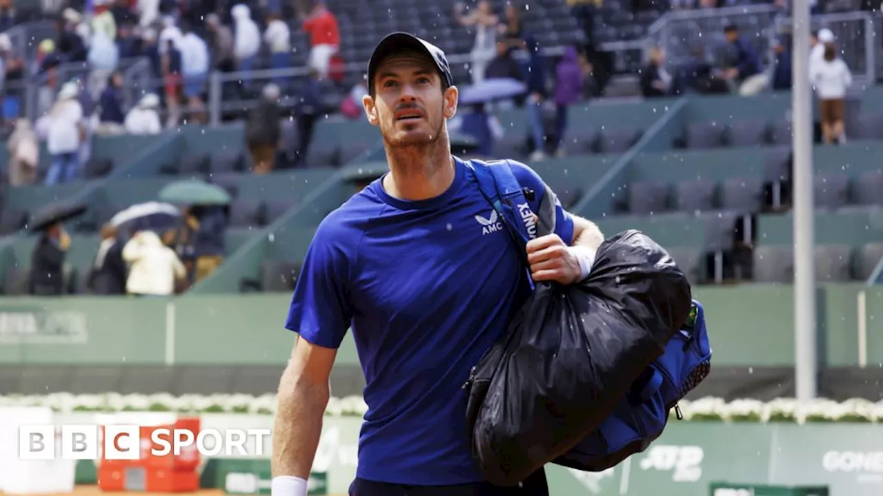 Geneva Open: Andy Murray on brink of defeat before weather intervenes