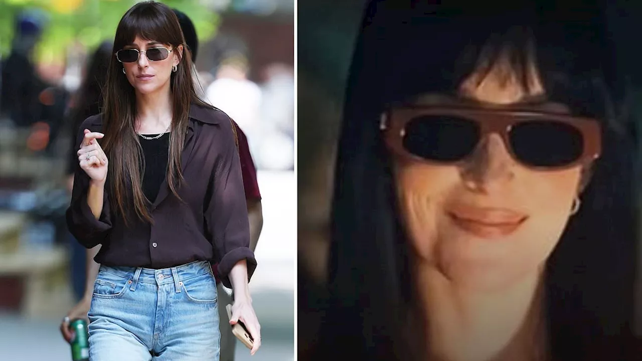 Dakota Johnson gives Madame Web vibes in thin sunglasses as she tries to move on from that box...