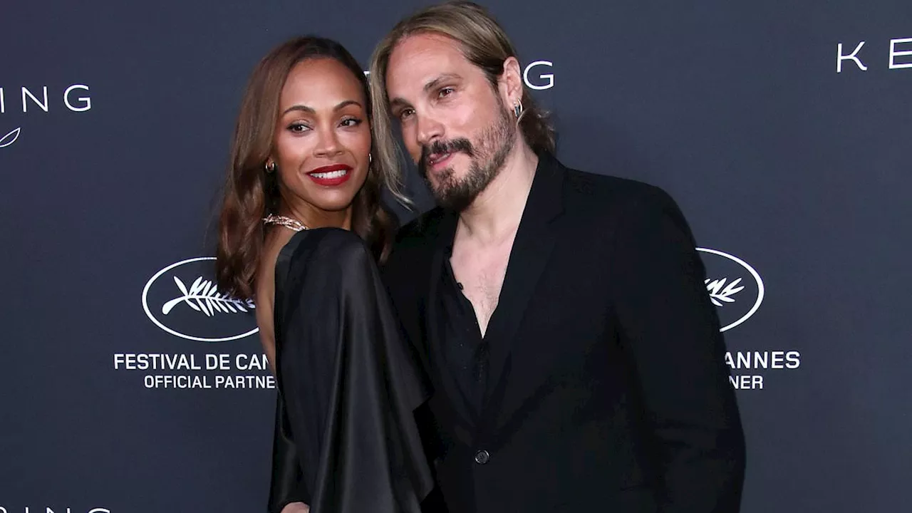 Zoe Saldana is joined by her husband Marco Perego in Cannes