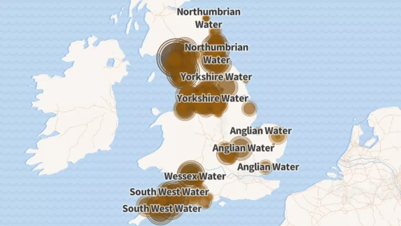 Revealed: Interactive map shows where overloaded sewage pipes could burst again because water...