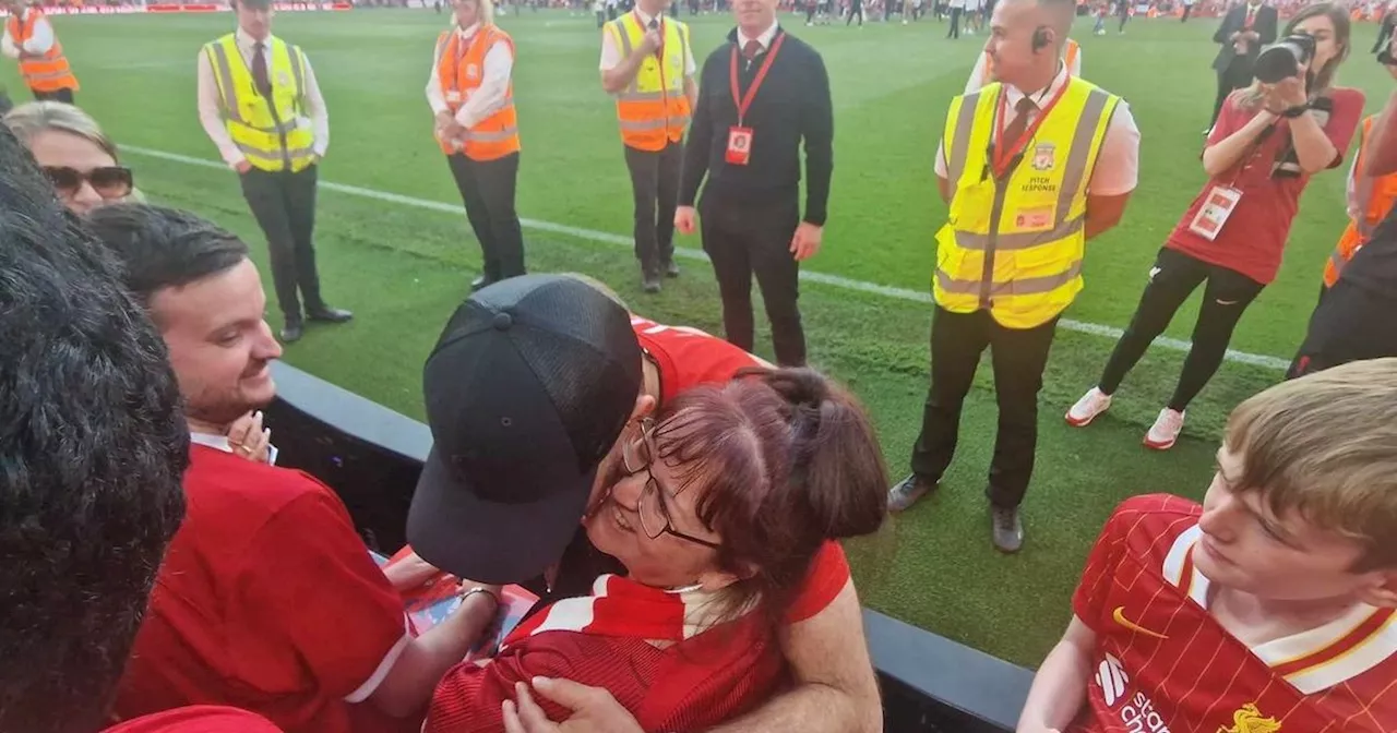 Mum's 'cheeky' confession after she asked Klopp to 'giz a hug'