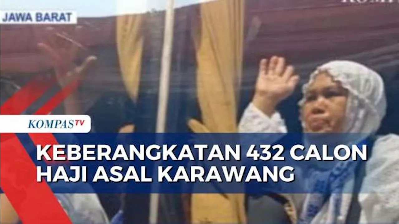 432 Calon Haji Asal Karawang Berangkat ke Asrama Haji Bekasi