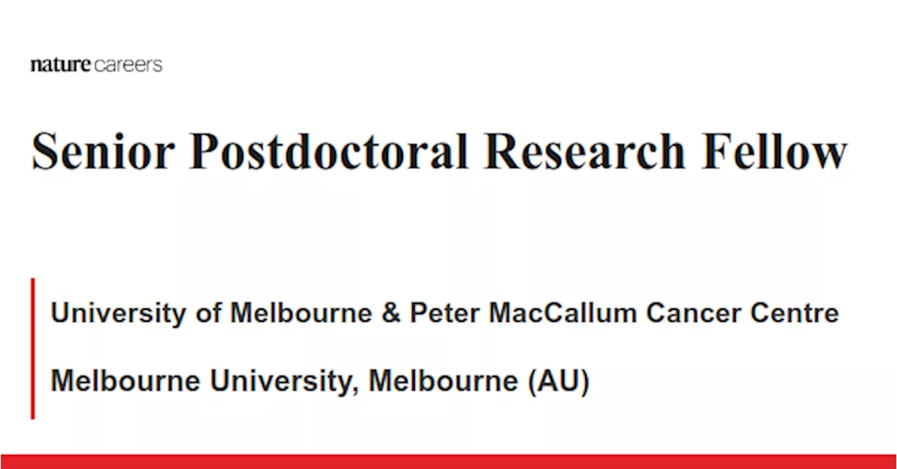 Melbourne University, Melbourne (AU) job with University of Melbourne &amp; Peter MacCallum Cancer Centre