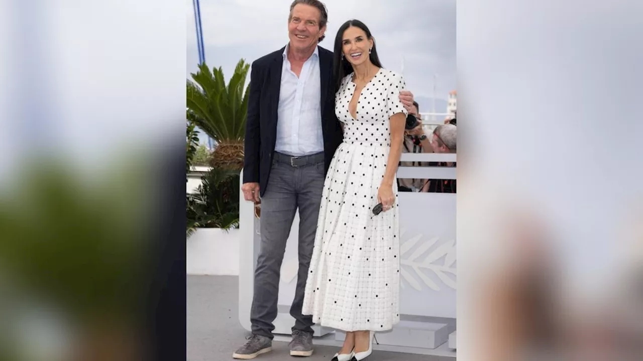 Demi Moore in Cannes: Eleganter Auftritt im Polka-Dot-Kleid