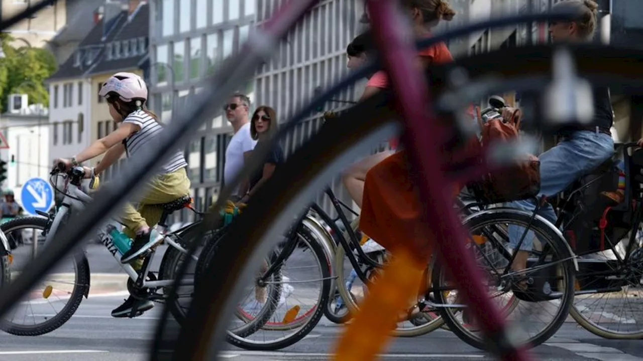 Klimapolitik: Fahrraddemo von 'Fridays for Future' von Köln nach Brüssel