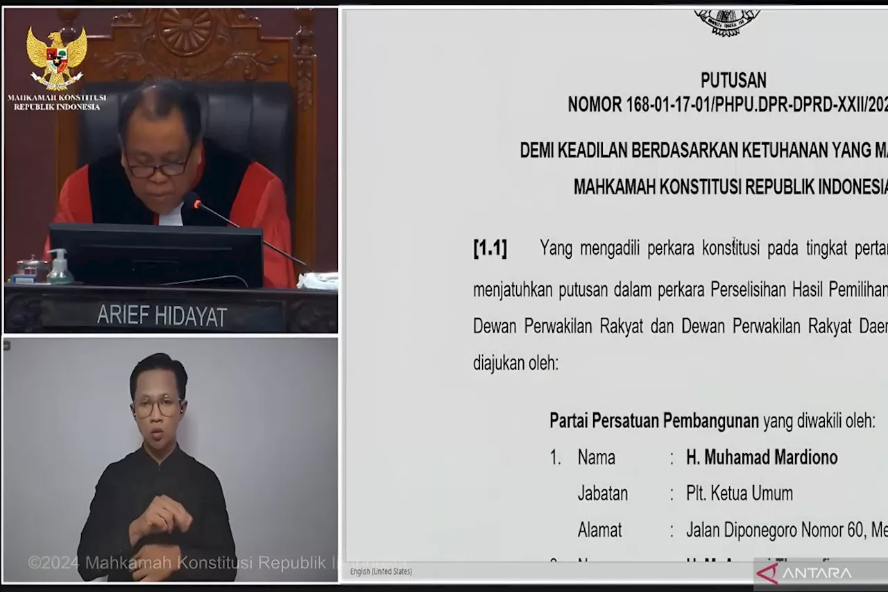 MK tak terima gugatan Pileg PPP Dapil Aceh 2 karena tak jelas