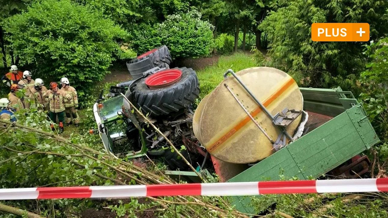 16-jähriger Traktorfahrer kommt bei Fahrt vom Zeiler Käppele hinab vom Weg ab und verunglückt