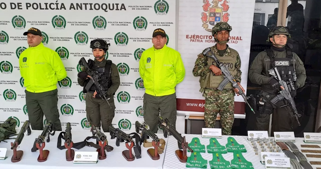 Policía incautó numeroso material de guerra al Clan del Golfo en el Oriente de Antioquia