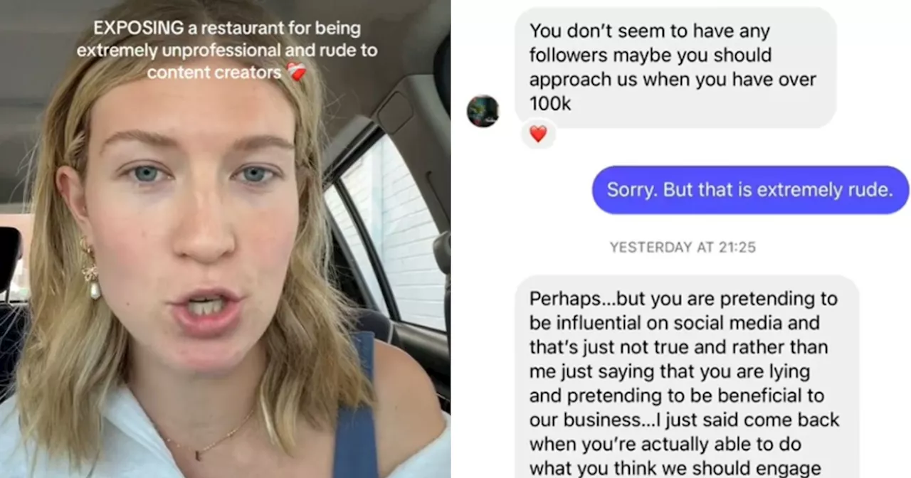 “You’re Pretending To Be Influential”: Restaurant Brutally Dismisses TikToker