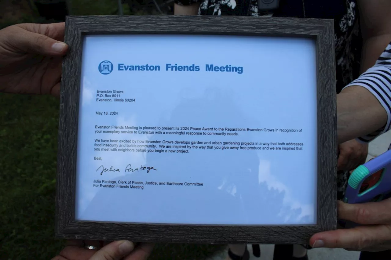 Evanston Grows receives 2024 Peace Award from local Quaker community