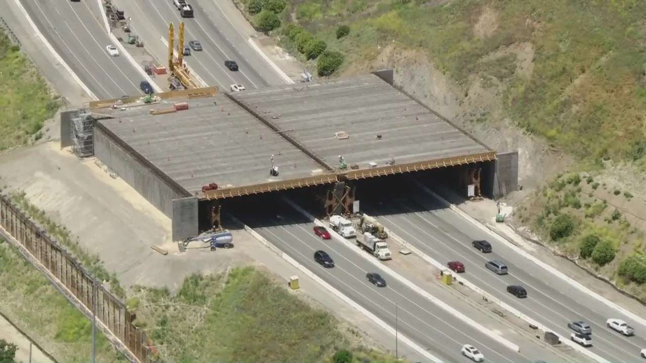 Construction continues on Agoura Hills wildlife crossing over 101 Freeway