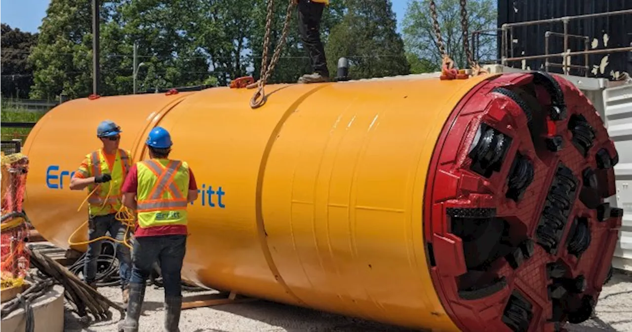 Massive drill brought into London, Ont. for tunnelling under Wharncliffe Road